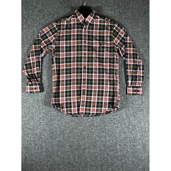 Orvis Other - Orvis Mens Plaid Button Down Shirt Red Black White Yellow 100% Cotton Size M